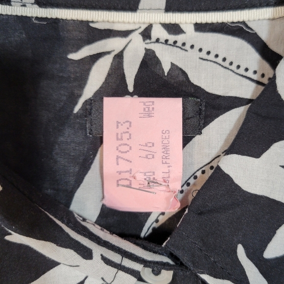 Talbots (Women's MP) Long sleeve Button down Semi-sheer "Tropical Panther" Top - Picture 9 of 11